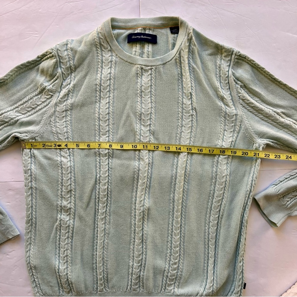 Tommy Bahamas Marled Sands Crew Cable Knit Sweater Size L View 4